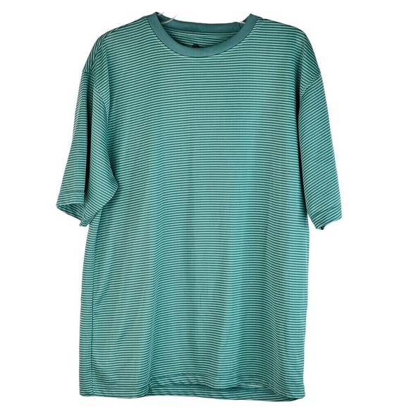 Men's Joe Marlin Crew Neck Stripe T-Shirt Adult Large Short Sleeve Blue Green - Picture 1 of 5